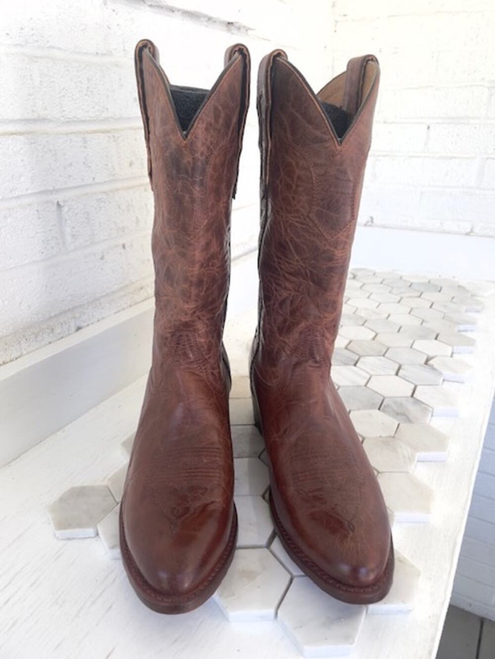 Deadstock Double H Cattle Baron DH5441 Men's Boots 9 D New Unworn Bullhide
